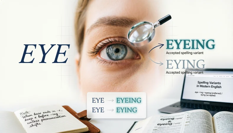 Why Does Eye Become Eyeing Instead of Eying?