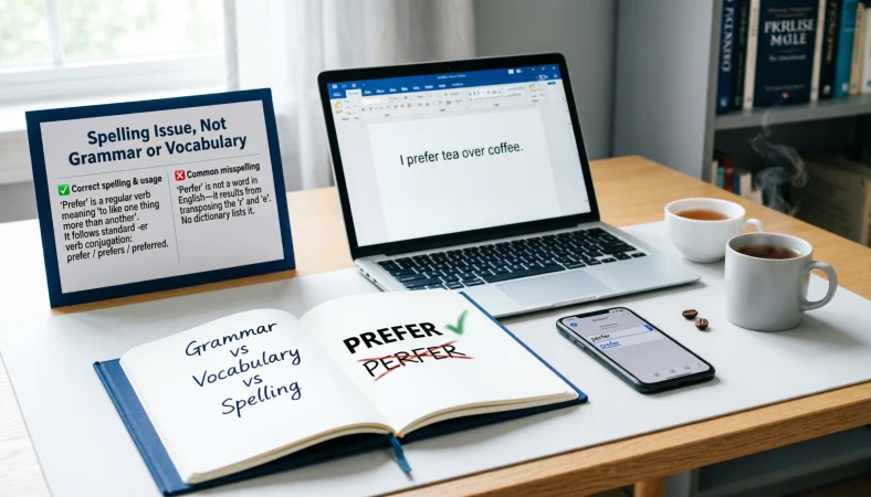 Is Perfer or Prefer a Grammar, Vocabulary, or Spelling Issue?