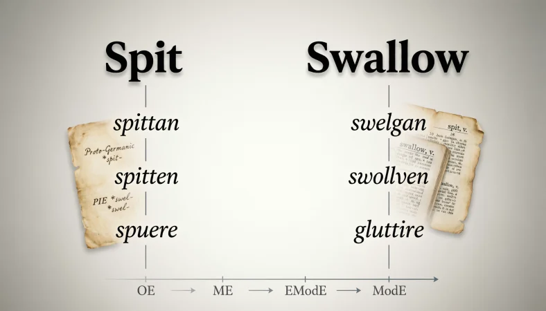 The Etymology of Spit and Swallow