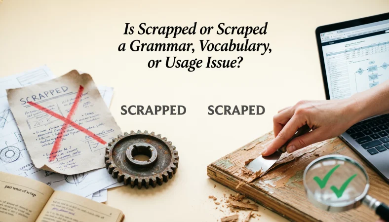Is Scrapped or Scraped a Grammar, Vocabulary, or Usage Issue?