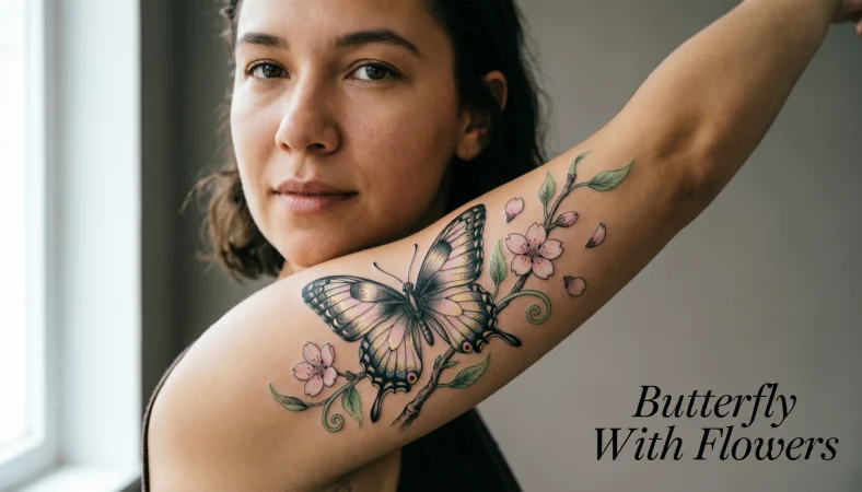 Butterfly With Flowers