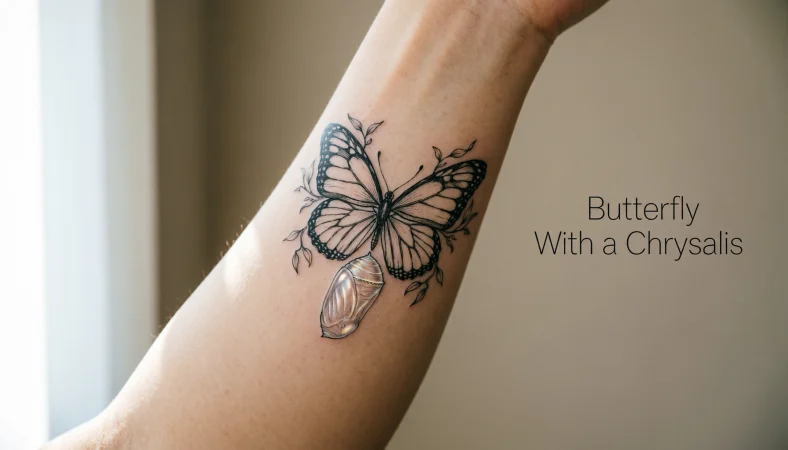 Butterfly With a Chrysalis
