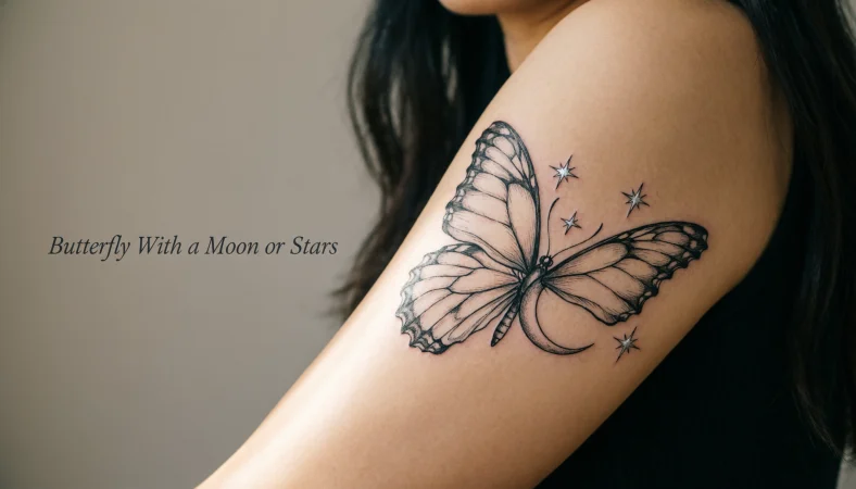 Butterfly With a Moon or Stars