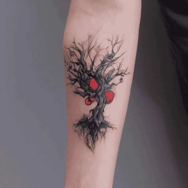 Black with red accents