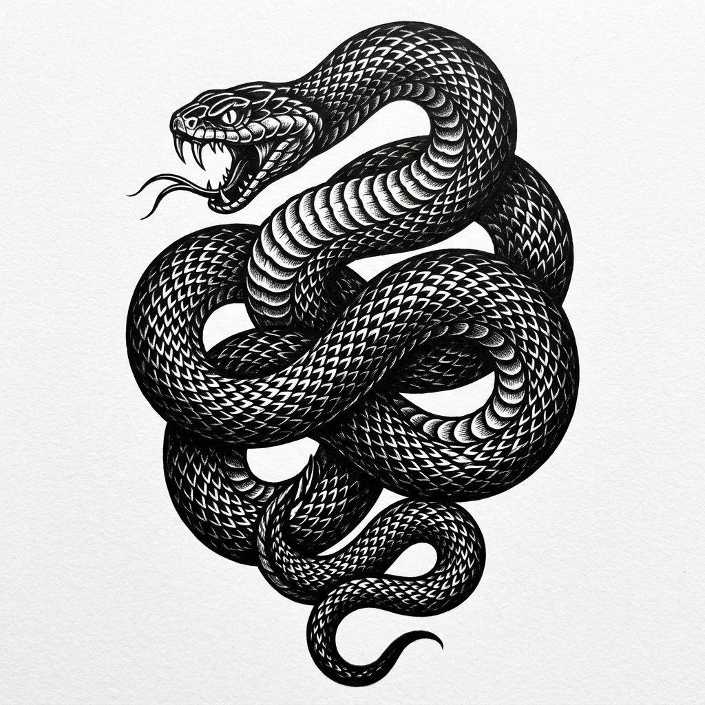 Japanese-Inspired Snake Tattoos
