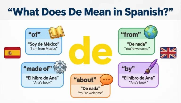 what does de mean in spanish