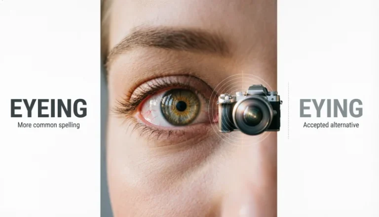 eyeing or eying
