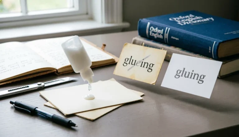 gluing or glueing