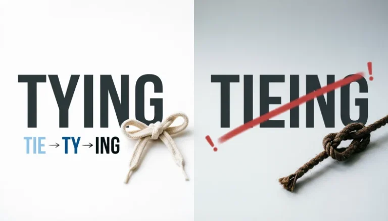 tieing or tying