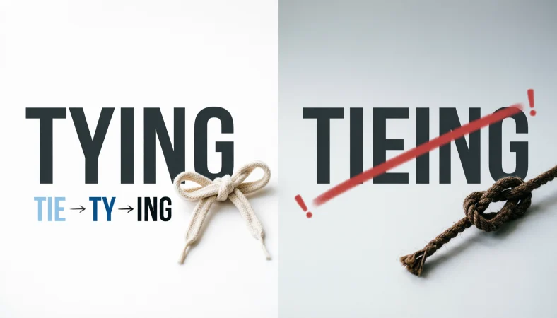 tieing or tying