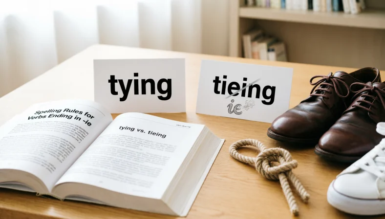 tying or tieing