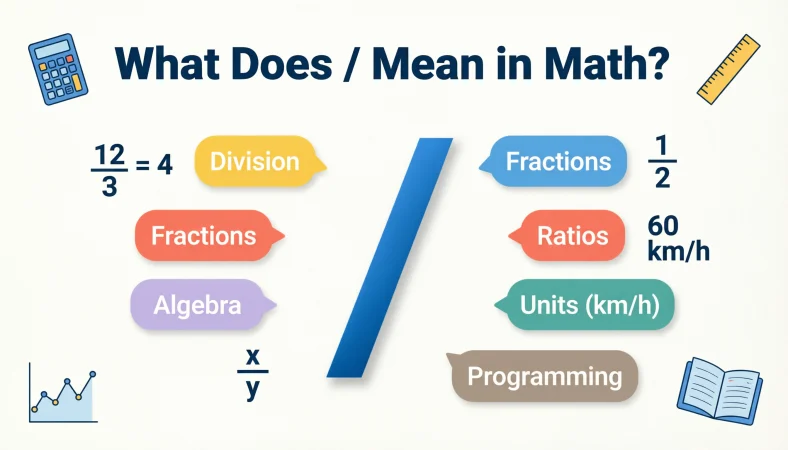 what does / mean in math